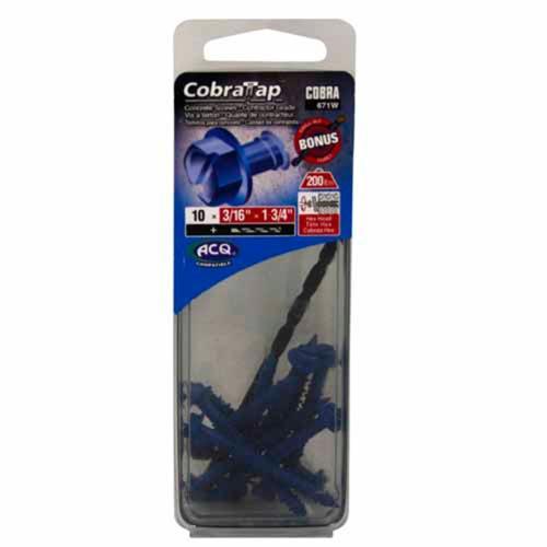 Cobra Concrete Screws Hex Head 10 Pack 4.5mm X 45mm Pack of 10