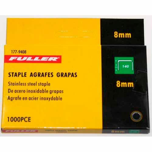Fuller 140 Series 8mm Staples 1000 Pack Silver Pack of 1 000