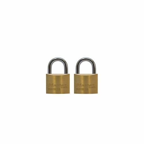 Master Lock Fortress Padlock 20mm Brass Pack of 2
