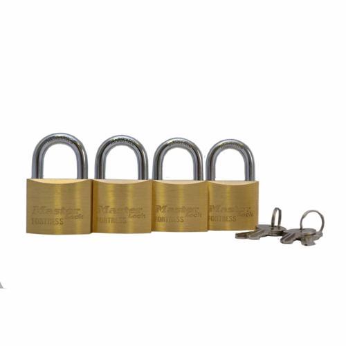 Master Lock Fortress Padlock 40mm Pack of 4 Brass