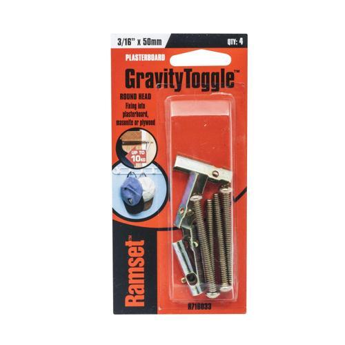Ramset GravityToggle Round Head 3/16 Inch X 50mm Pack of 4