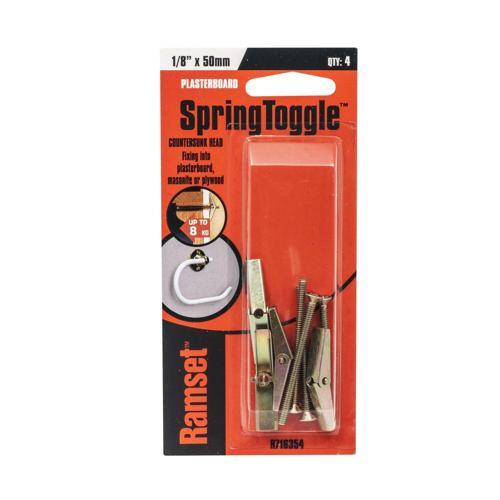 Ramset Spring Toggle Countersunk 1/8 Inch X 50mm Pack of 4