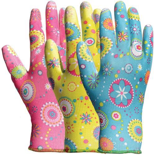 BELLINGHAM GLOVES Cool Patterned Garden Gloves Pack of 3