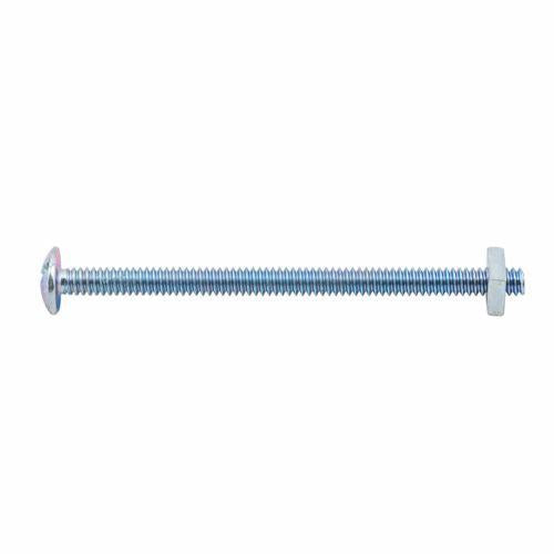 Zenith Mushroom Head Bolt And Nut 3/16 Inch X 75mm Zinc Plated Pack of 10