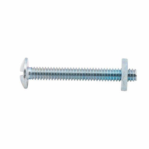 Zenith Mushroom Head Bolt & Nut 1/4 Inch X 50mm Zinc Plated Pack of 10