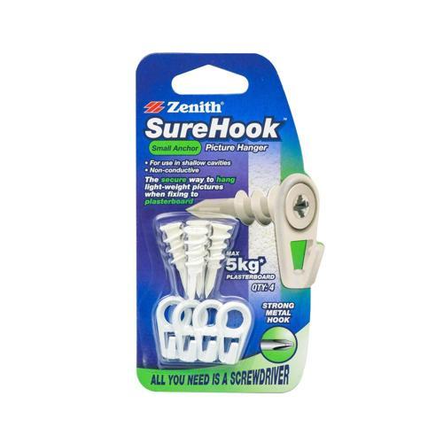 Zenith SureHook Picture Hanger 5kg Pack of 4