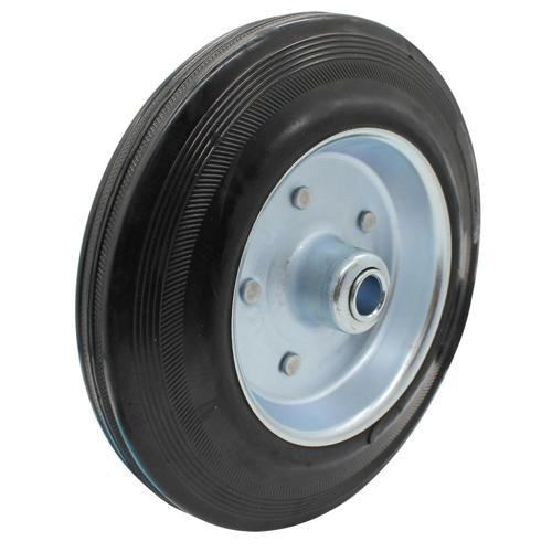 Winmore Hardware Rubber Tyred Steel Centered Wheel 200mm Black