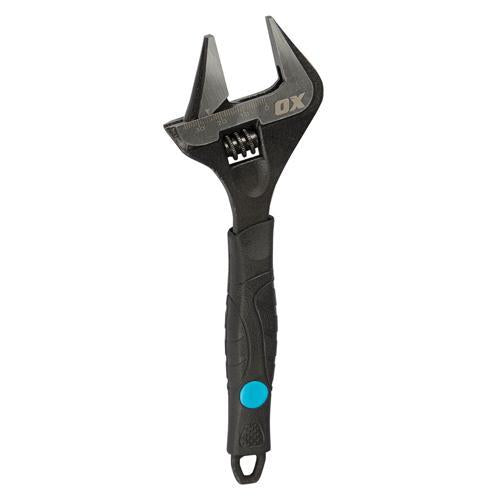 Ox Ultra Wide Jaw Adjustable Wrench 203mm Black