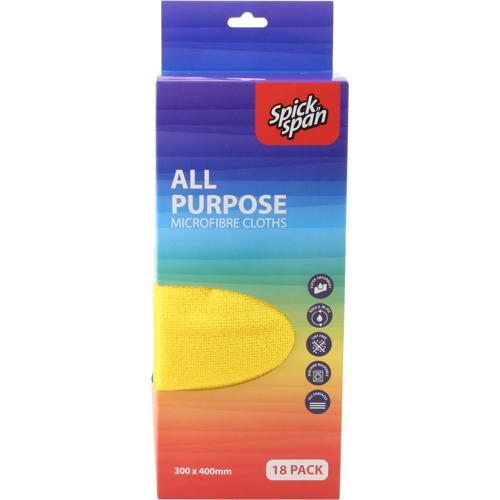 Spick N Span Microfibre All Purpose Cloths 18 Pack