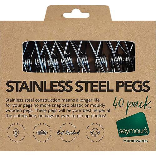 Seymours Stainless Steel Pegs 40 Pack