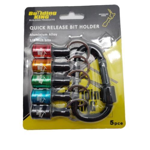 Building King Quick Release Bit Holder 5 Piece Aluminium Anodised