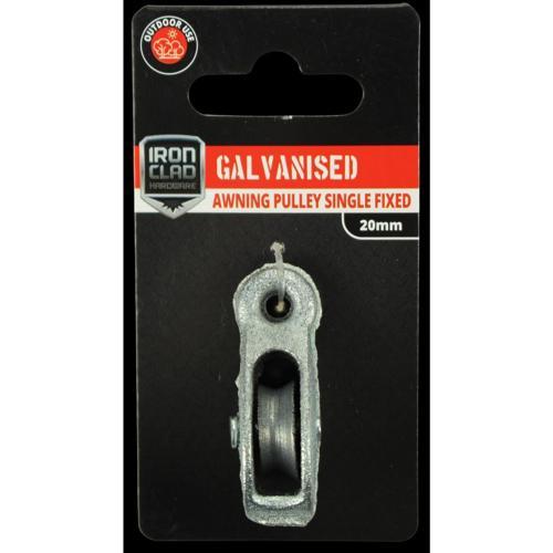 Iron Clad Single Fixed Awning Pulley 20mm Galvanised