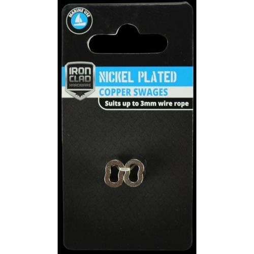 Iron Clad Swage 3mm Nickel Plated Copper Pack of 2