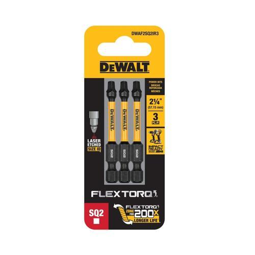 DeWALT FLEXTORQ SQ2 Impact Screwdriving Bits 57mm Pack of 3