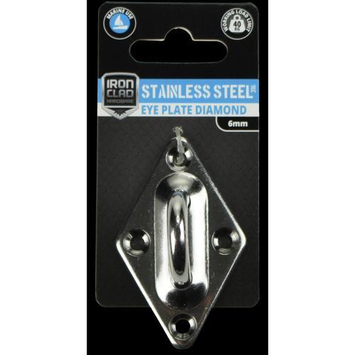 Iron Clad Diamond Eye Plate 6mm Stainless Steel 316