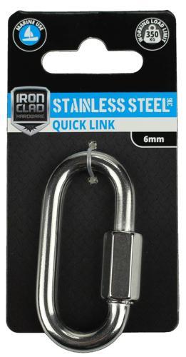 Iron Clad Quick Link 6mm Stainless Steel 316