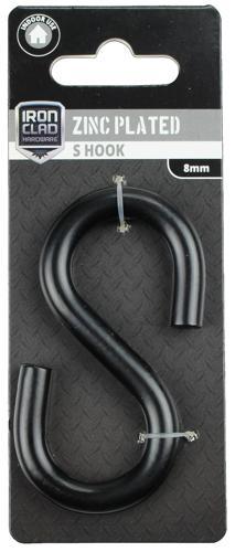 Iron Clad S Hook 8mm Black