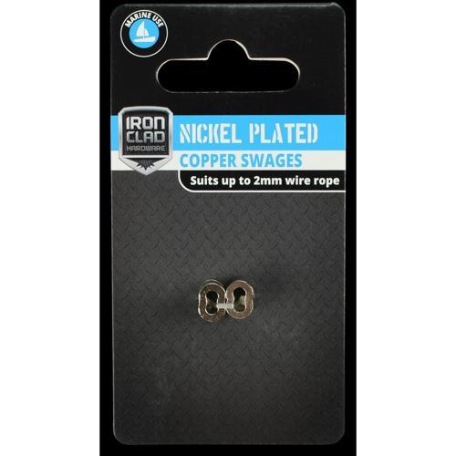 Iron Clad Swages 2mm Nickel Plated Copper Pack of 2