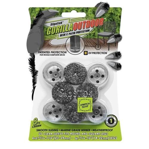 Slipstick GorillaOutdoor Round Clear Sleeve Glides With Marine Grade Pack of 8