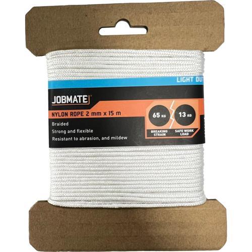 Jobmate Nylon Rope 2mm X 15m White