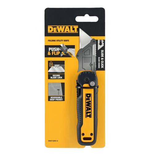 DeWALT Fixed Blade Folding Push And Flip Knife
