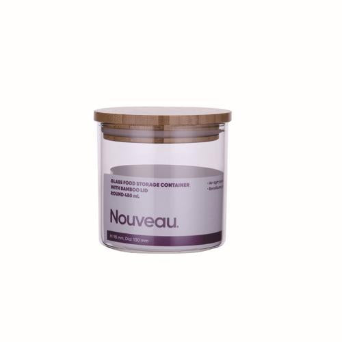 Nouveau Container Food Glass Bamboo Lid 450mL