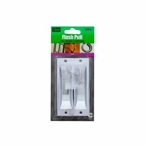 Zenith Flush Pull 115mm Polished Chrome Pack of 2