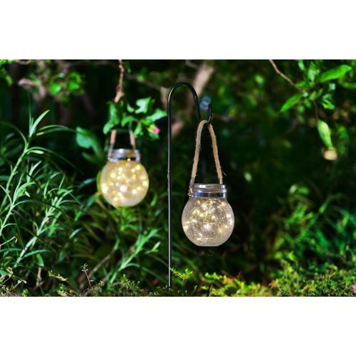 Nouveau Solar Glass Hanging Lantern 12 X 76cm Assorted Colours