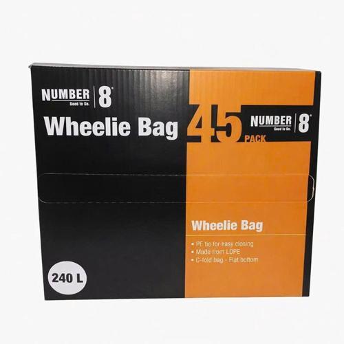 Number 8 Rubbish Bag Wheely Bin/Drum 240L 45 Pack