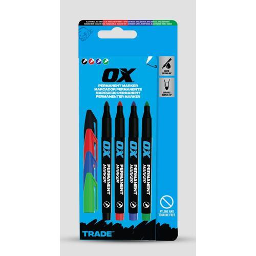 Ox Assorted Permanent Marker 4 Pack of 4