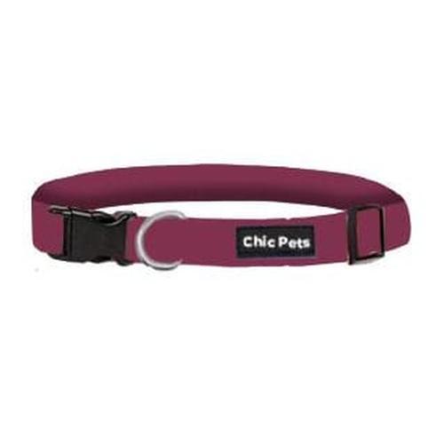Chic Pets City Classic Dog Collar Plum L