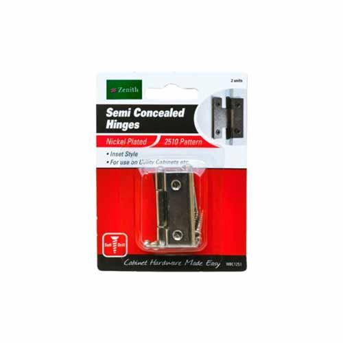 Zenith Semi Concealed Hinges Nickel Plated Pack of 2 WBC1251