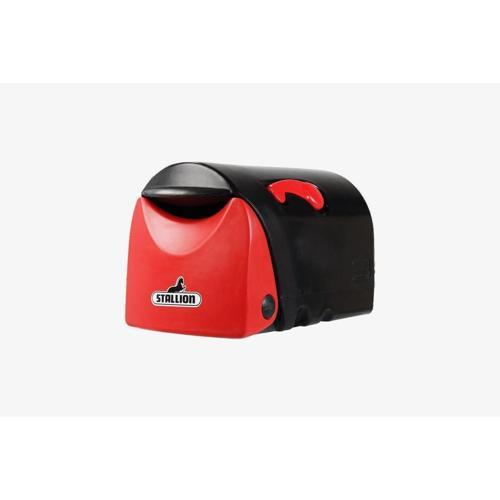 Stallion Rural Plastic Letterbox 330mm 310mm 530mm Black/Red