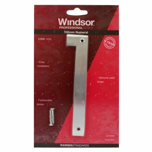 Elements Hardware Modern Numeral #1 150mm Satin Chrome Finish