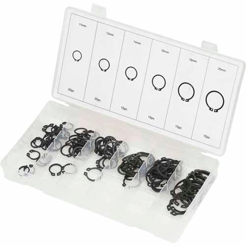 Swordfish External Circlip Assortment 100 Piece Pack of 100