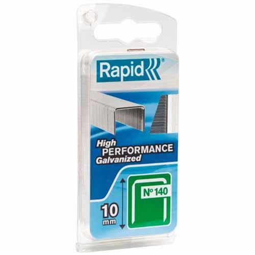 Rapid 140 Series Flat Wire Staples 10mm Pack of 648 Galvanised
