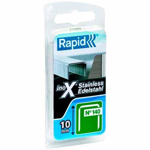 Rapid 140 Series Flat Wire Staples 10mm Pack of 648 Stainless Steel