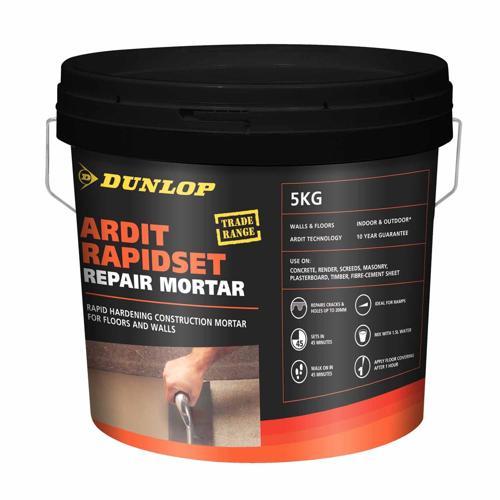 Dunlop Trade Ardit Rapidset Repair Mortar 5kg Dark Grey