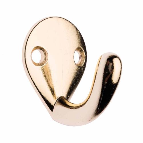 Zenith Single Robe Hook 35mm Brass Finish Pack of 2