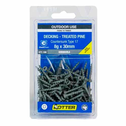 Otter Decking Screws 8g X 30mm Pack of 100 ChemShield