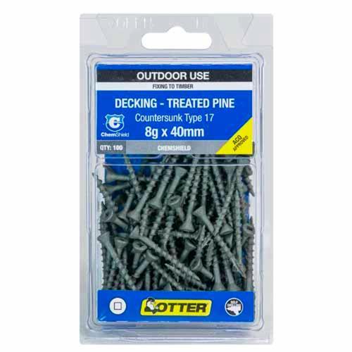 Otter Decking Screws 8g X 40mm Pack of 100 ChemShield