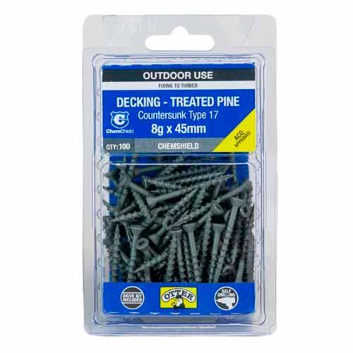 Otter Decking Screws 8g X 45mm Pack of 100 ChemShield