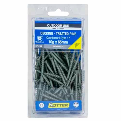 Otter Decking Screws 10g X 65mm Pack of 100 ChemShield