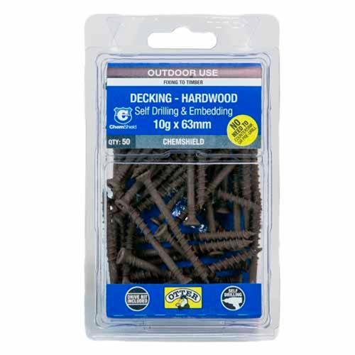 Otter Decking Screws 10g X 63mm Pack of 50 ChemShield