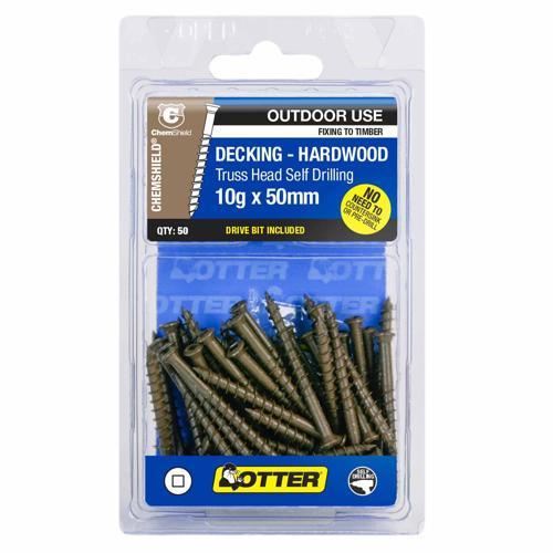 Otter Decking Screws 10g X 50mm Pack of 50 ChemShield DXTM10502