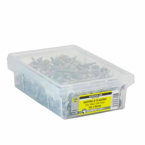 Otter Roofing & Cladding Metal Screws 12g X 45mm Pack of 250 Galvanised