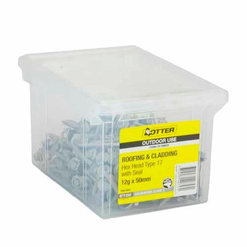 Otter Roofing & Cladding Timber Screws 12g X 50mm Pack of 250 Galvanised