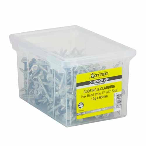 Otter Roofing & Cladding Timber Screws 12g X 65mm Pack of 250 Galvanised