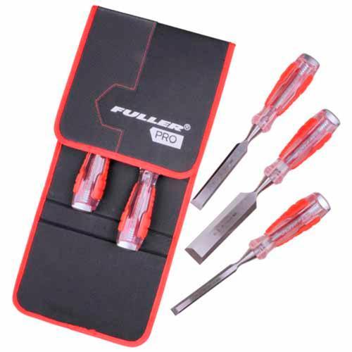 Fuller Pro Thru-Tang Chisel Set 5 Piece Red And Silver