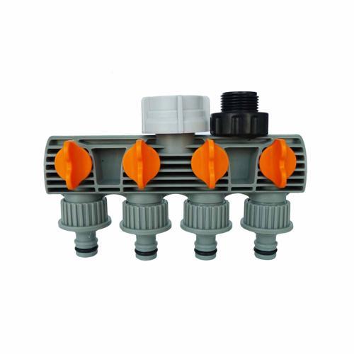 Jobmate Four Way Tap With Shut Off Valves 12mm